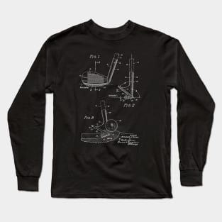 Golf Club Vintage Patent Drawing Long Sleeve T-Shirt